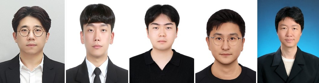 이번 연구를 수행한 한지훈(왼쪽부터) 교수, 이윤재, 최윤서 박사과정, 정순천 삼성전자 SAIT 박사, 박준성 삼성전자 SAIT 박사.[POSTECH 제공]