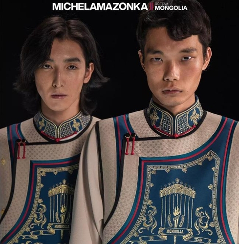몽골의 2024 파리올림픽 남성 선수 단복. [미셸앤드아마존카(Michel&Amazonka) 인스타그램 캡처]