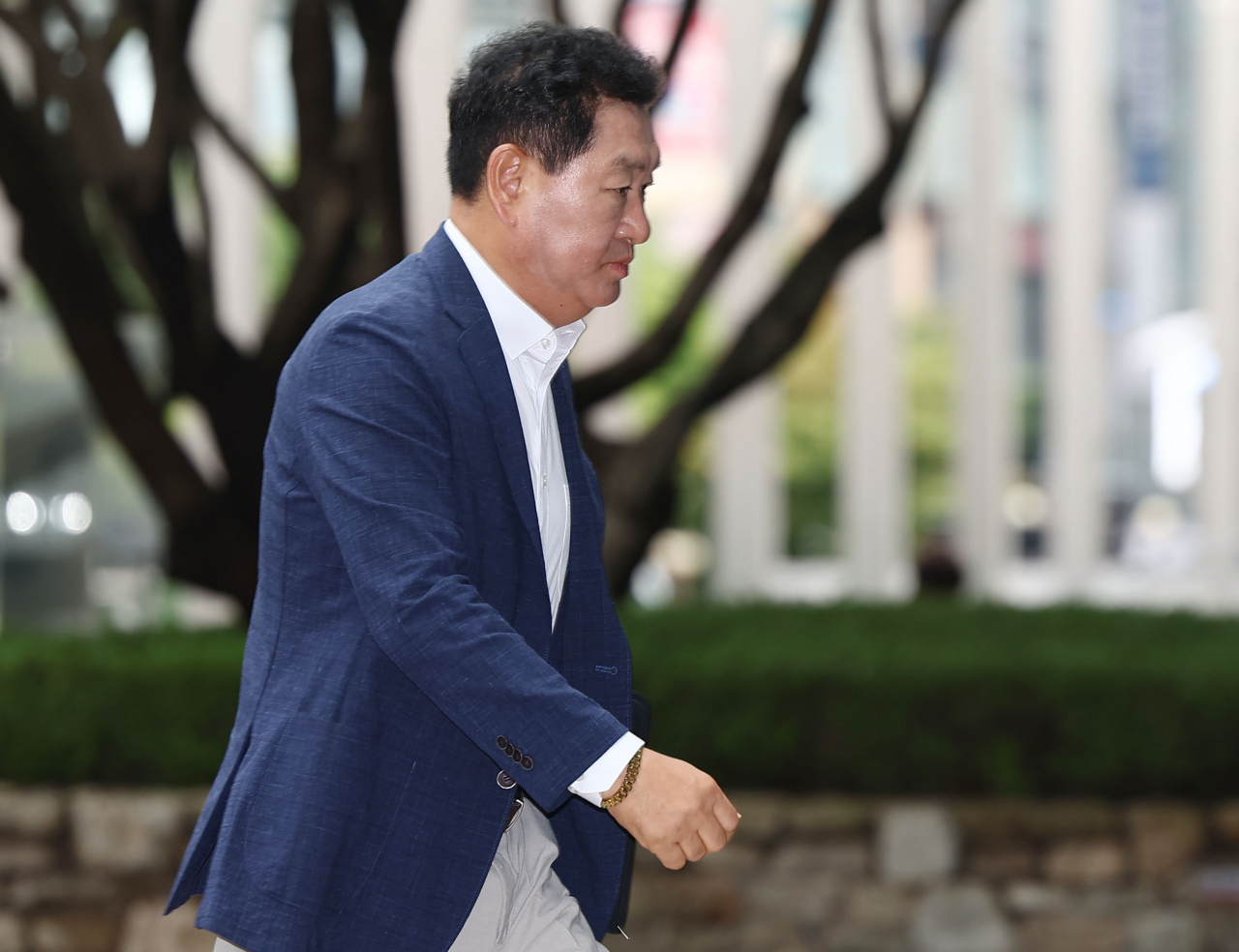 한종희 삼성전자 부회장이 22일 오전 서울 삼성전자 서초사옥에서 열린 삼성 준법감시위원회-7개사 대표 간담회에 참석하고 있다. [연합]
