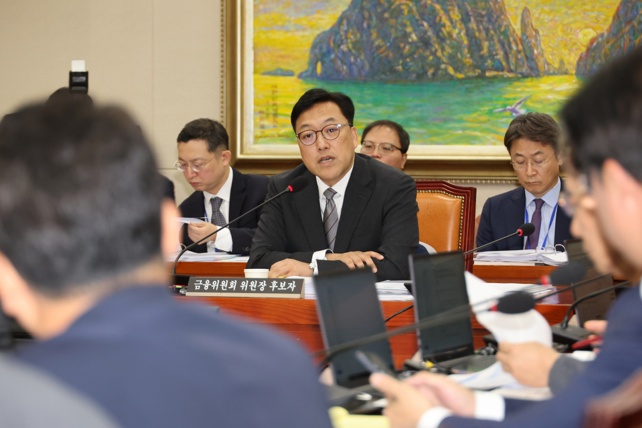 김병환 금융위원장 후보자가 22일 오전 국회 정무위원회에서 열린 인사청문회에서 질문에 답하고 있다. [연합]