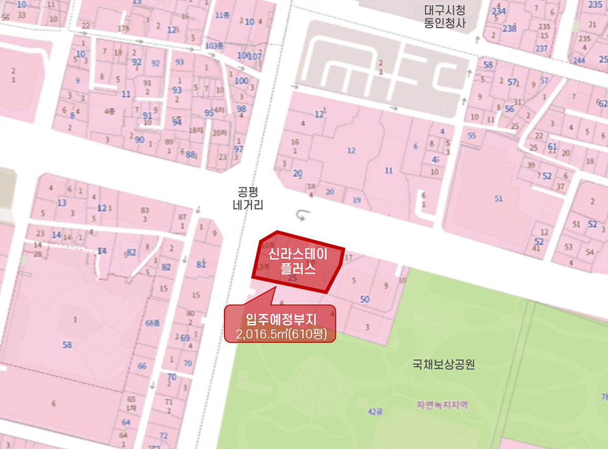 신라호텔 건립 예정지.[대구시 제공]