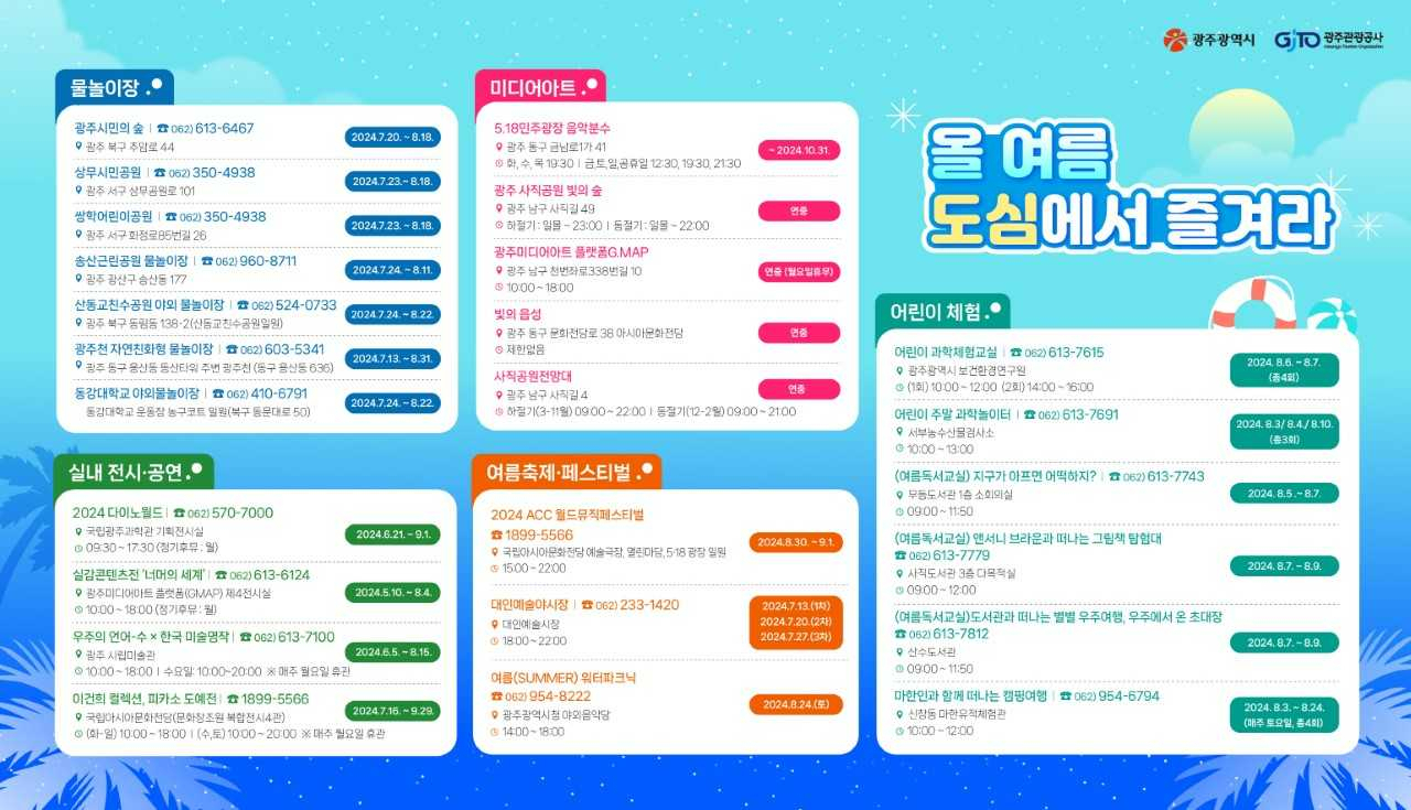 여름휴가철, 광주 가볼만한 곳