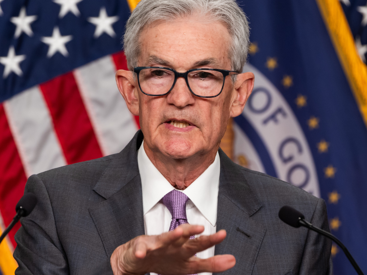 제롬 파월 미국 연방준비제도(Fed) 의장이 31일(현지시간) 연방공개시장위원회(FOMC) 정례회의 후 기자회견에서 발언하고 있다. [EPA]