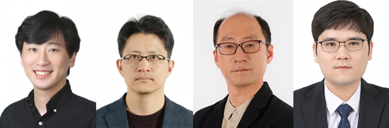 이성배(왼쪽부터), 서진수 뇌과학과 교수, 이병훈 뉴바이올로지학과 교수, 김종구 화학물리학과 교수.[DGIST 제공]