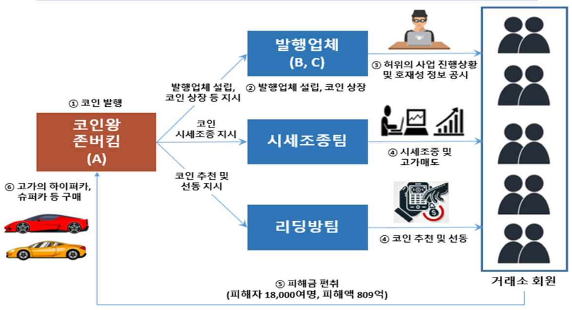 포도코인 사기 범행 구조 [서울남부지검 제공]