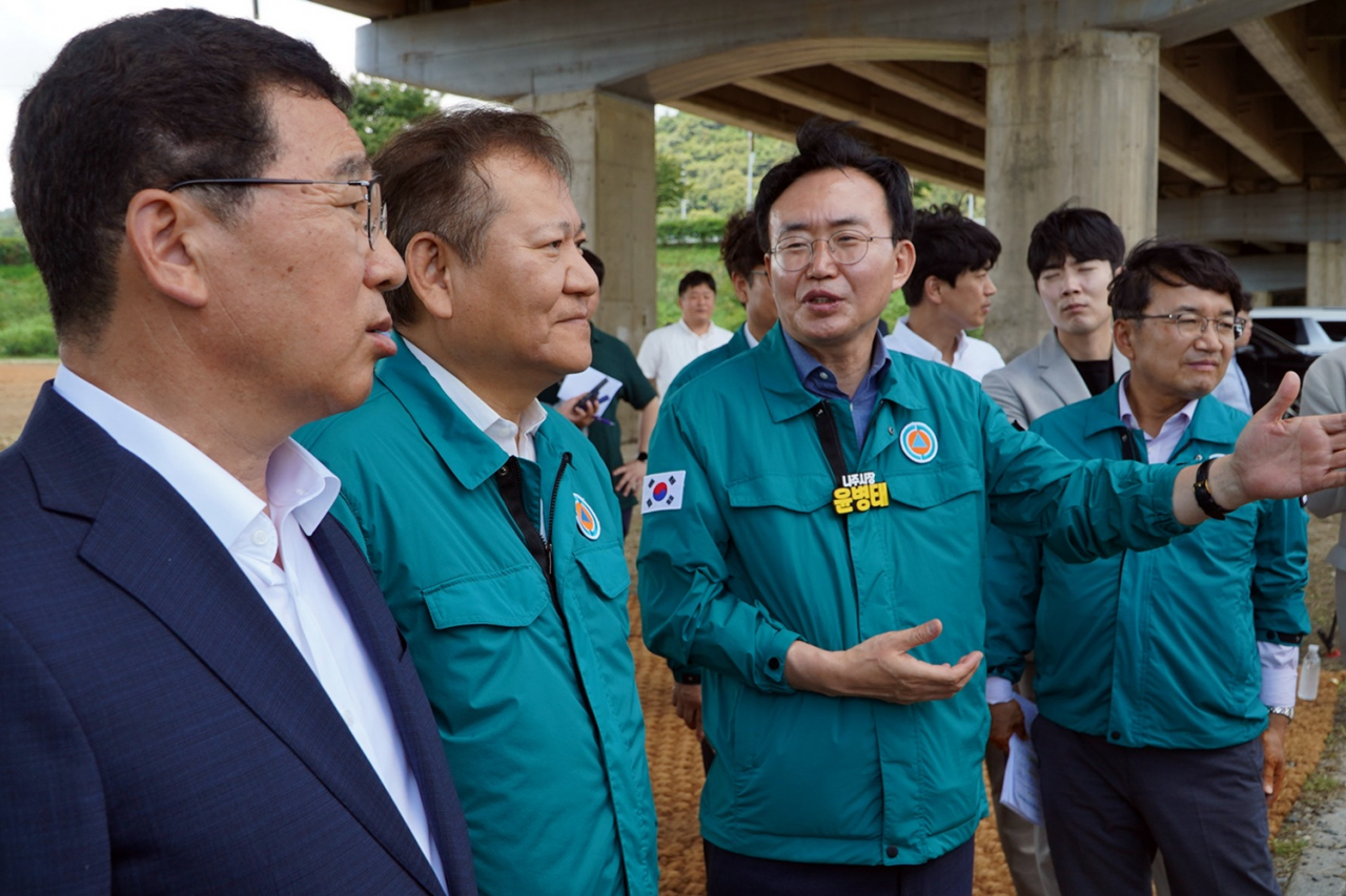 이상민 행안부장관이 1일 나주시 풍수해 재해 현장을 방문했다