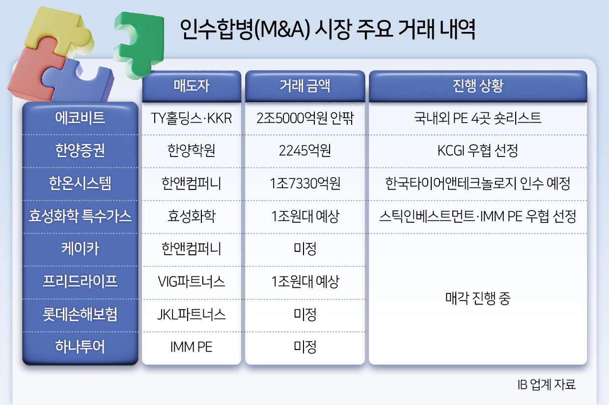 출렁이는 증시, M&A 매물 '밸류 눈높이' 재차 벌어지나 [투자360]