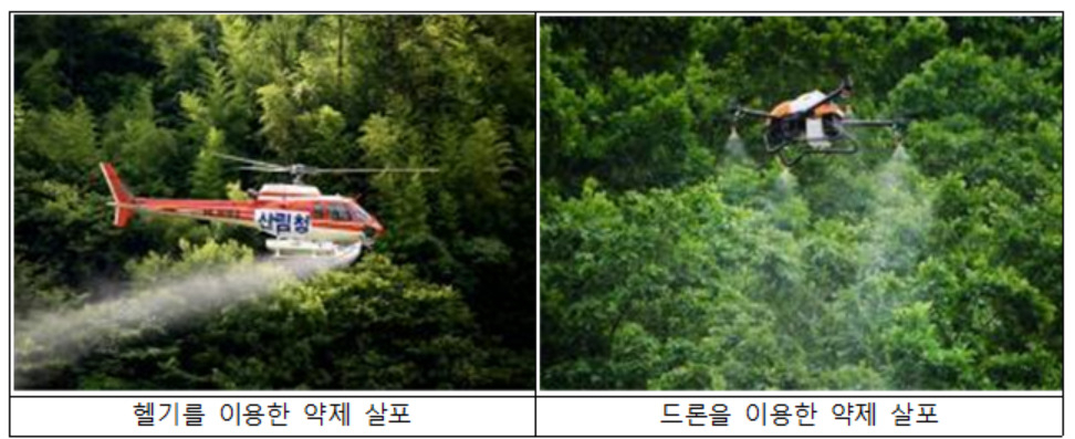 산림청은 오는 2024년 부터 산림방제에 투입됐던 헬기방제를 드론방제로 전면 대체할 계획이다.