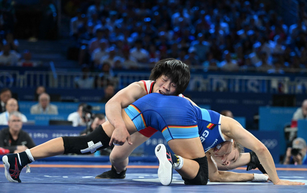 최효경과 벤틀레의 동메달 결정전 모습 [AFP]
