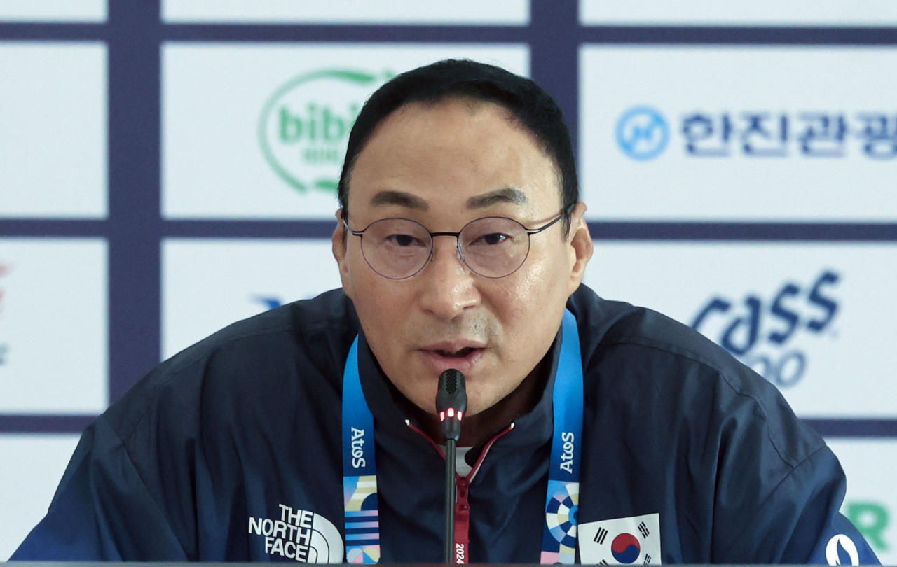 대한민국 선수단 결산 기자회견이 11일(현지시간) 프랑스 파리 코리아하우스에서 열렸다. 장재근 총감독이 발언하고 있다. 2024.8.11/ 파리=이상섭 기자