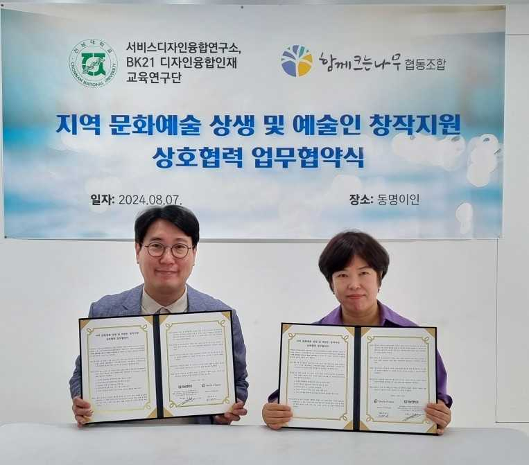 전남대 서비스디자인융합연구소, 지역 예술인 지원 업무협약
