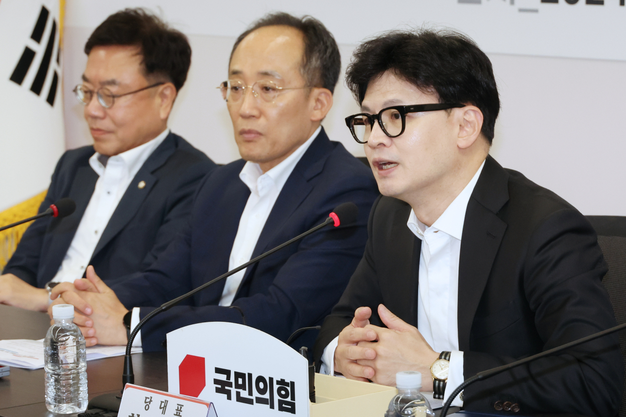 한동훈 국민의힘 대표가 19일 오후 서울 여의도 중앙당사에서 열린 전국 시·도당위원장 회의에서 발언하고 있다. [연합]