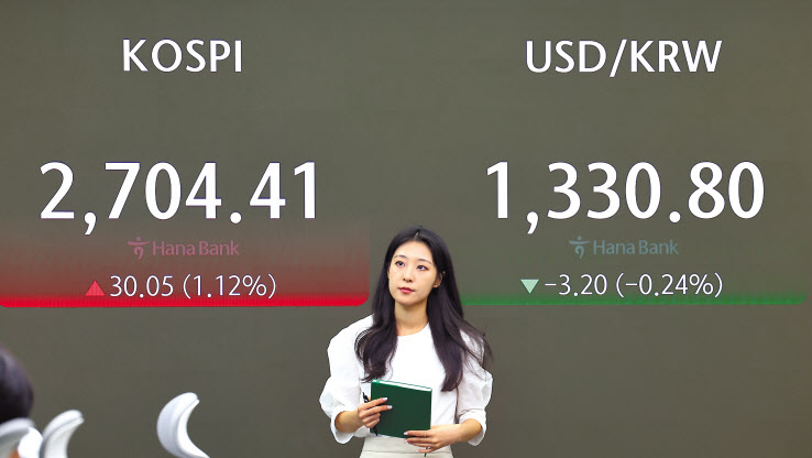 20일 서울 중구 하나은행 본점에서 직원들이 업무를 보고 있다. 이날 서울 외환시장에서 원·달러 환율은 전 거래일(1334.80원)보다 3.0원 내린 1331.8원에 출발했다. [뉴시스]