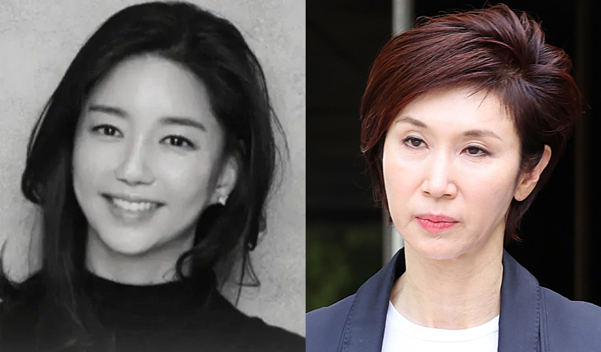 최태원 SK그룹 회장 동거인인 김희영 티앤씨재단 이사장(왼쪽)과 노소영 아트센터 나비 관장(오른쪽). [연합]