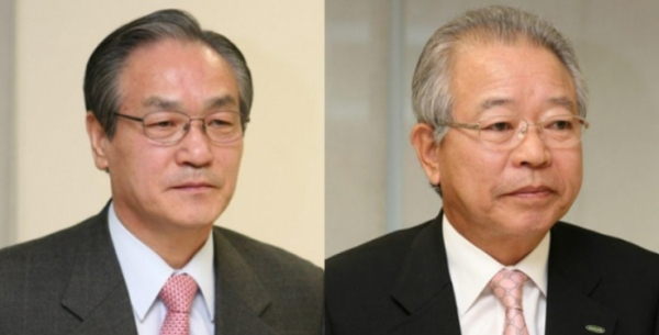 삼진제약 공동 창업자인 조의환 회장(왼쪽)과 최승주 회장[삼진제약 제공]