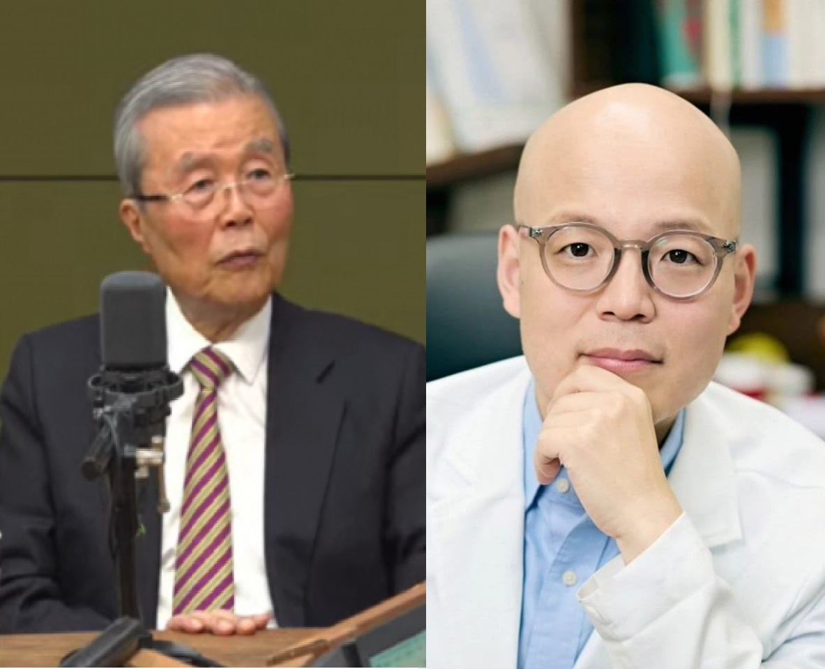 김종인 전 개혁신당 상임고문, 양성관 의정부백병원 과장. [CBS, 페이스북]