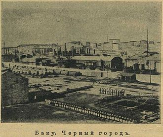 The southeastern neighborhoods of Baku were called the “Black City” as it became the main location for Azerbaijan‘s oil industry in the late 19th century and the area’s name derives from the smoke and soot of the factories and refineries. (Black City, Baku. Photo from Nature and People magazine No. 50, 1910)