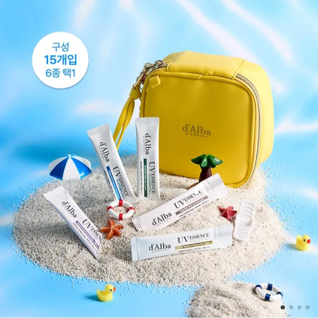 달바의 카카오톡 선물하기 단독 상품인 트래블 에디션 '비건 선크림 5종 믹스 15개입+키링 파우치 선물 세트' [카카오톡 캡처]