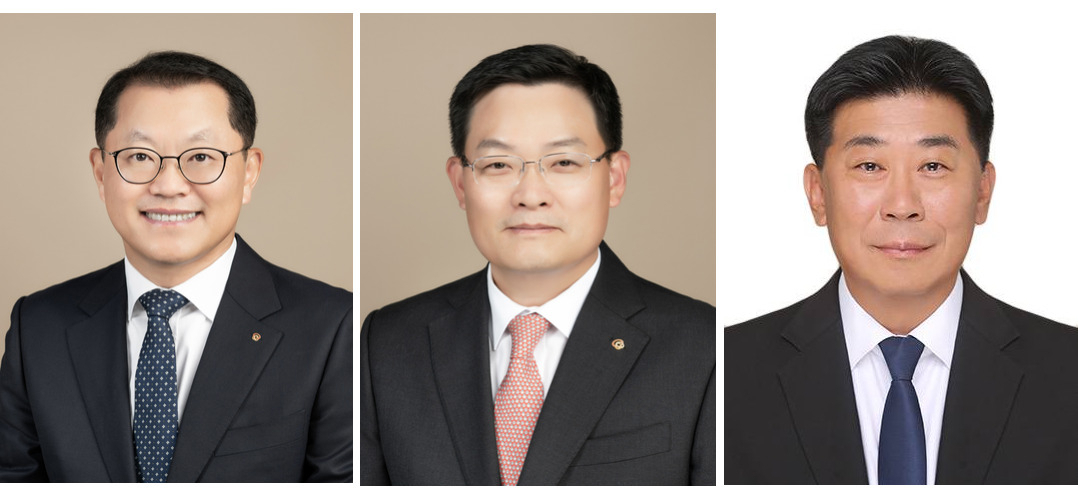 김희철(왼쪽부터) 한화오션 대표이사, 손재일 한화시스템 대표이사. 이재규 한화에너지 대표이사. [한화 제공]