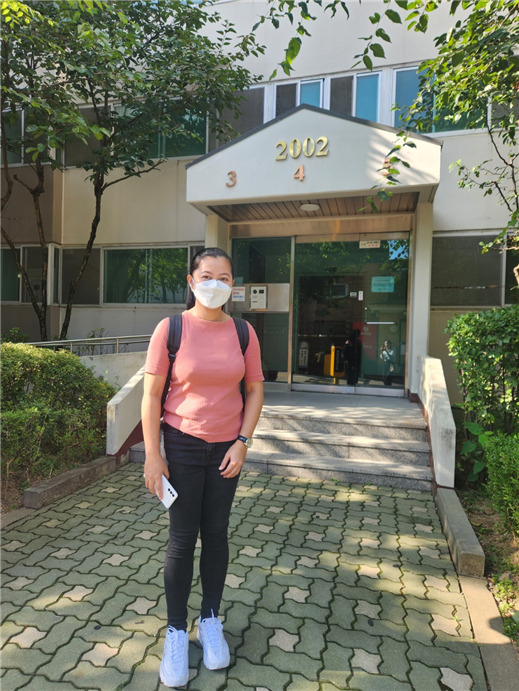 필리핀 가사관리사 라일라(32)가 3일 가사서비스 이용 가정에 첫 출근을 했다.[서울시 제공]