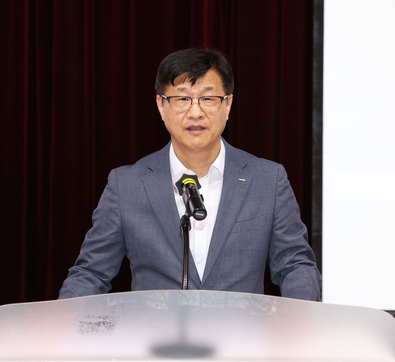 2일 서울 코트라 본사에서 열린 ‘디지털 무역인력 양성사업 3기 결과보고회’에서 이정훈 코트라 디지털무역투자본부장이 인사말을 하고 있다. [코트라 제공]
