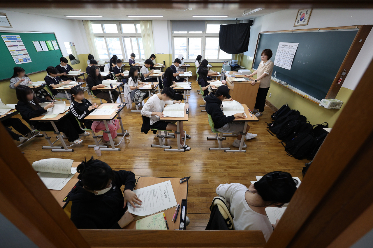2025학년도 대학수학능력시험 9월 모의평가가 실시된 4일 오전 대구 수성구 동문고등학교 3학년 교실. [연합]