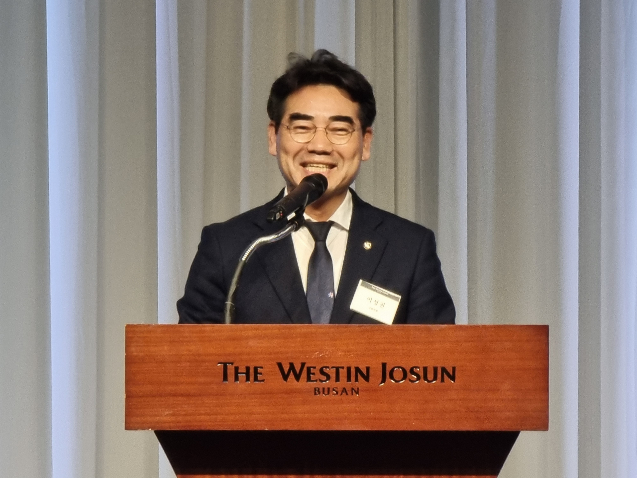 이성권 국회의원(국민의힘, 부산 사하구갑) 인사말 장면. [사진=임순택 기자]
