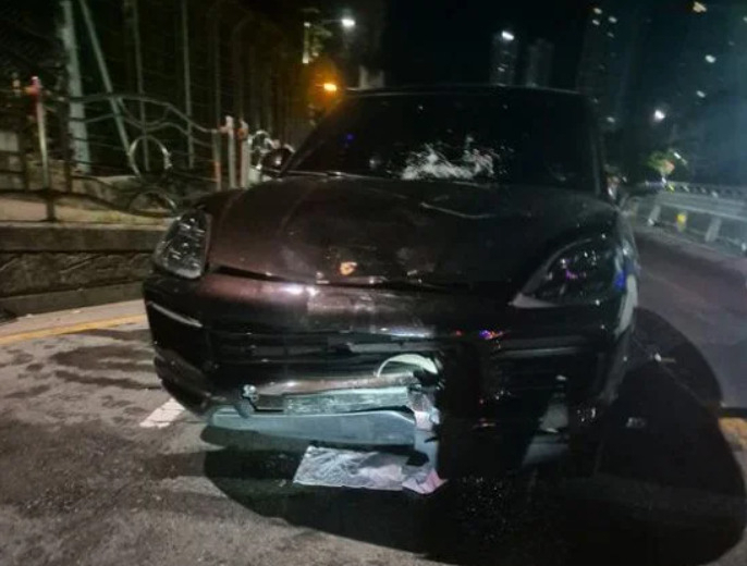 사고 낸 포르쉐 차량. [연합]
