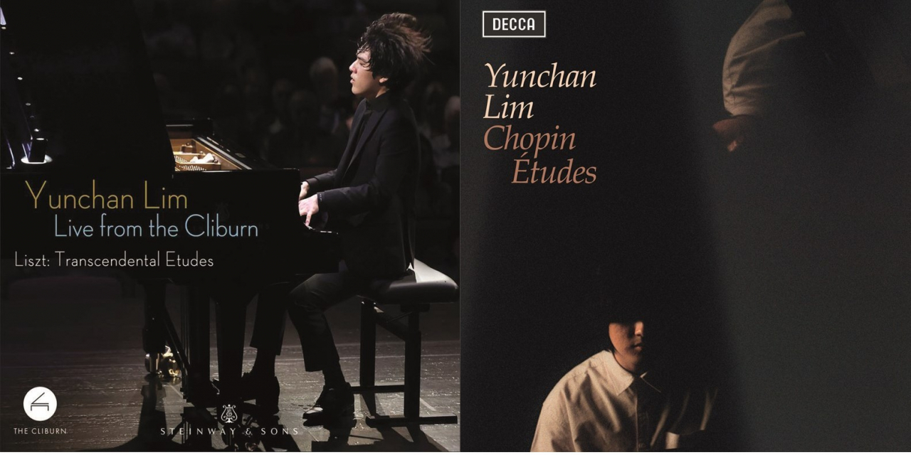 Lim Yunchan "Liszt: Transcendental Etudes" by Steinway & Sons (left) and his debut album "Chopin: Etudes" by Decca (Steinway & Sons, Decca)