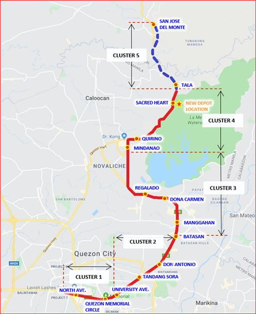 필리핀 도시철도 MRT-7 노선도. [한국철도공사]