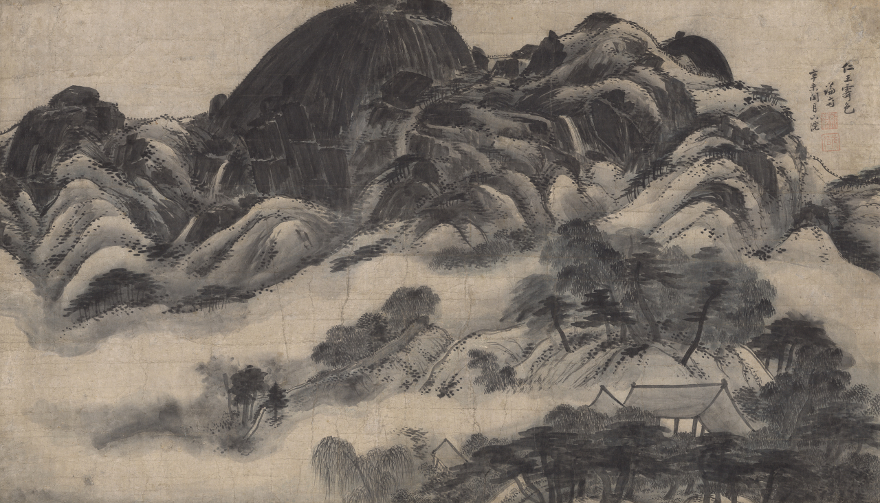 국보인 정선(1676~1759)의 인왕제색도, 조선 1751년, 종이에 먹. [국립춘천박물관]