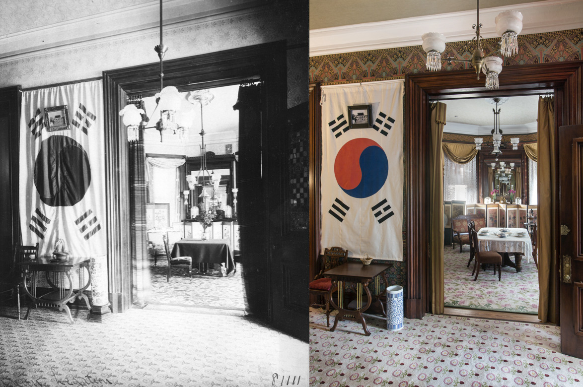 1893년(왼쪽)과 2018년 1층 식당 입구. [국가유산청]