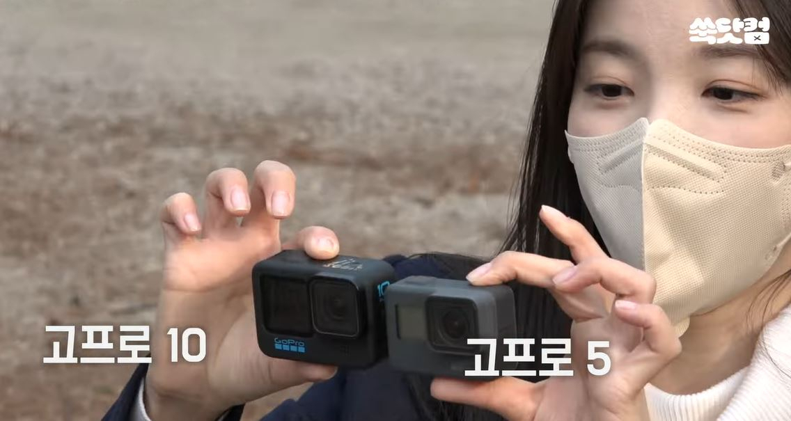 가수 지숙이 고프로를 사용하는 장면. [유튜브 쑥닷컴