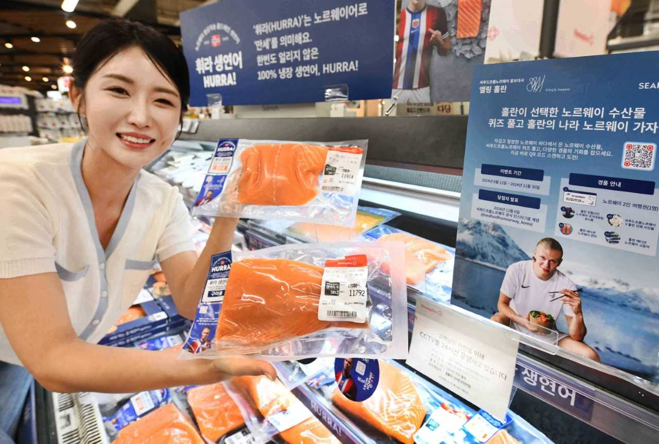 홈플러스가 18일까지 생연어 브랜드 ‘휘라(HURRA)’ 할인 행사를 진행한다. [홈플러스 제공]