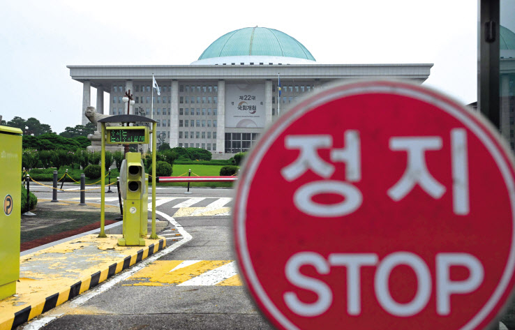 각종 법안들이 국회 본회의를 통과하기가 하늘의 별따기다. 여야간 공감대가 형성된 민생 경제법안들도 소관 상임위원회 벽에 막힌 상태다. 사진은 국회 전경 이상섭 기자