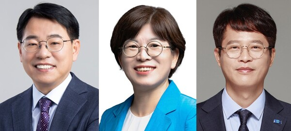 (왼쪽부터) 국민의힘 윤일현, 더불어민주당 김경지, 조국혁신당 류제성 예비후보. [사진=중앙선거관리위원회]