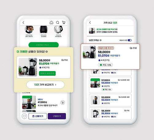 G마켓의 초개인화 기반 ‘가격비교’ 검색 서비스 이미지 [G마켓 제공]
