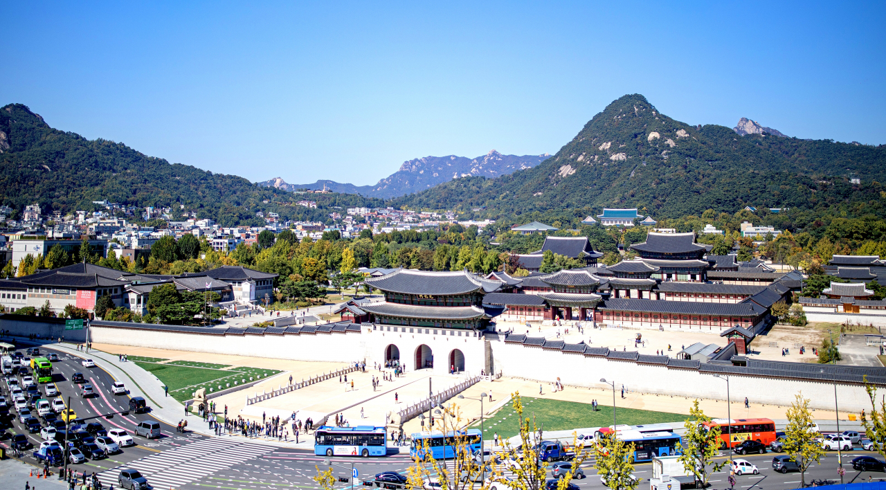 서울 경복궁 청와대 북악산 전경