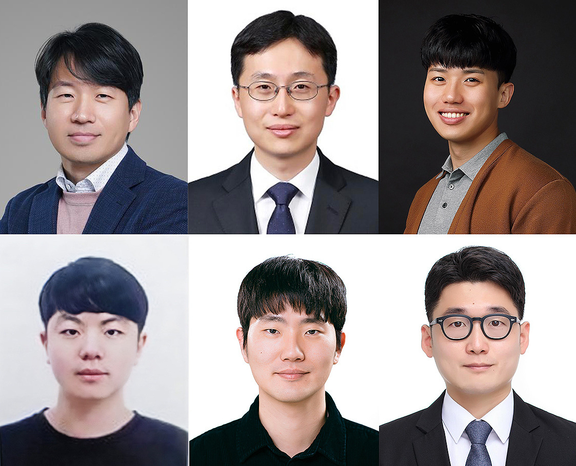 송영민(윗줄 왼쪽부터) GIST 교수, 김대형 서울대 교수, 이길주 부산대 교수. 김민수(아랫줄 왼쪽부터) 서울대 연구원, 김민석 GIST 박사, 이민철 한국전기연구원 박사.[GIST 제공]