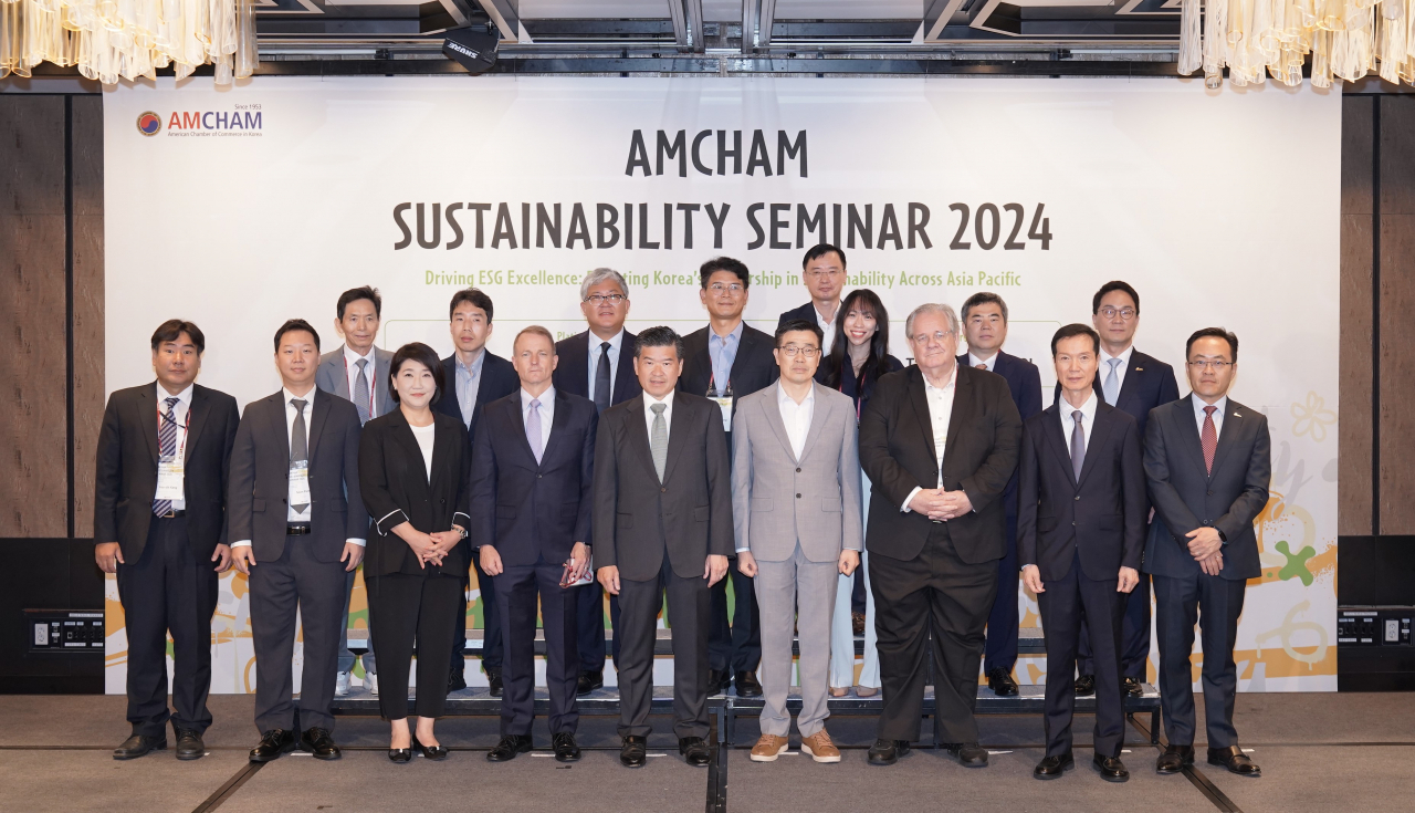 주한미국상공회의소는 26일 포시즌스 서울 호텔에서 ‘2024 암참 지속가능성 세미나’를 개최했다. [주한미국상공회의소 제공]