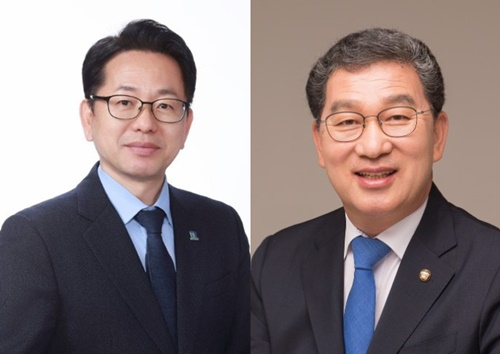 김문수 의원(왼쪽)과 신정훈 의원.