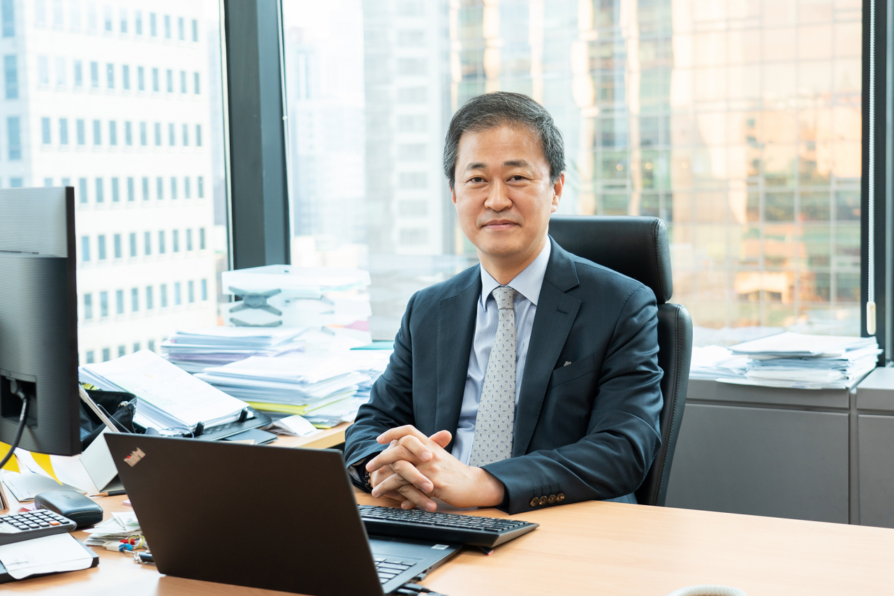 박태영 효성중공업 글로벌영업 총괄(전무)이 헤럴드경제와 인터뷰를 진행하고 있다. [효성중공업 제공]