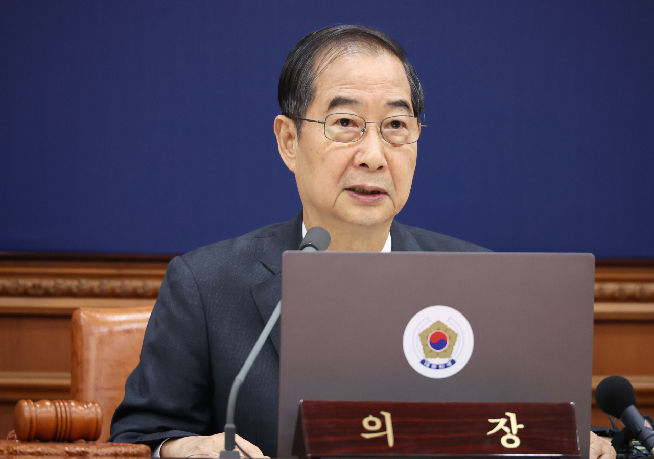 한덕수 국무총리가 30일 서울 종로구 정부서울청사에서 열린 국무회의에서 발언하고 있다. [연합]