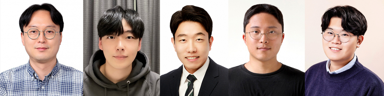 김승준(왼쪽부터) 교수, 조태우 석사, 여도현 박사과정생, 김광빈 박사과정생, 황석현 석사.[GIST 제공]