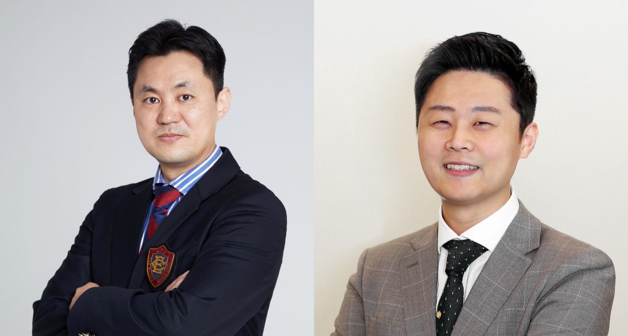 조동주(왼쪽) 이랜드월드 한국패션부문 대표와 황성윤 이랜드그룹 유통부문 총괄대표. [이랜드그룹 제공]