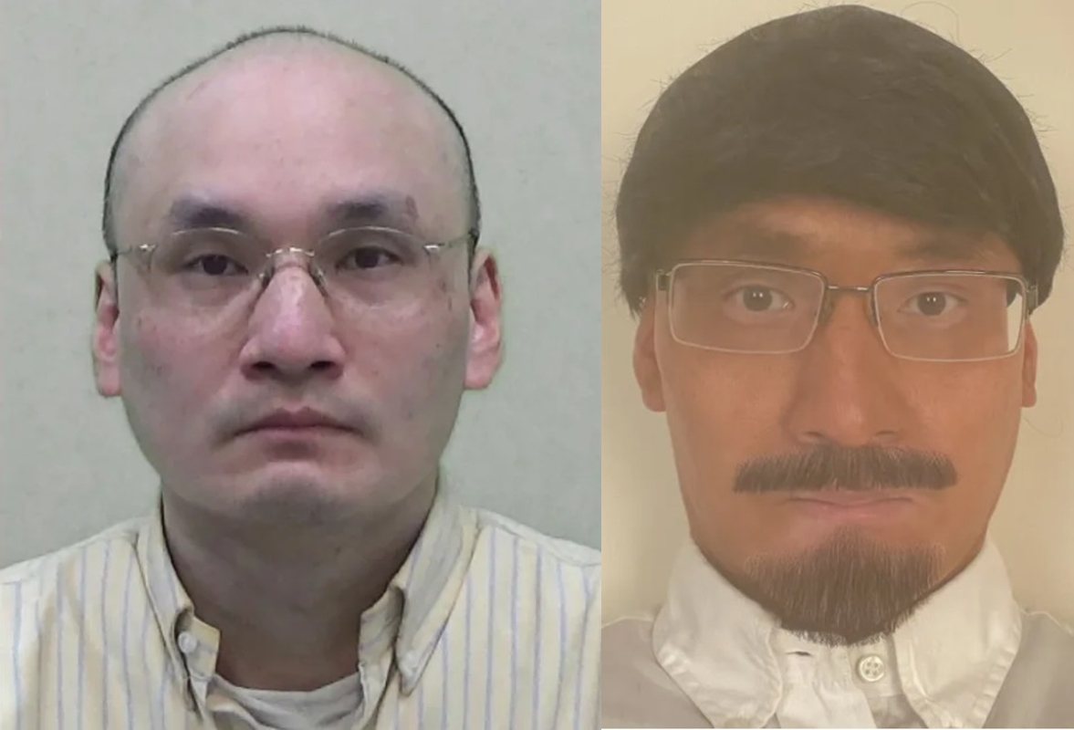 홍콩 태생의 영국인 의사 토머스 콴(52·왼쪽)과 범행 과정에서 변장한 모습(오른쪽). 그는 어머니의 남자 친구에게 가짜 백신을 주입해 살해하려한 혐의를 받고 있다. [CNN 캡처]