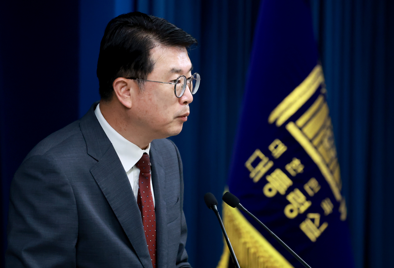 장상윤 대통령실 사회수석비서관이 지난 9월 19일 서울 용산 대통령실 청사에서 응급의료상황 관련 현안 브리핑을 하고 있다. [연합]