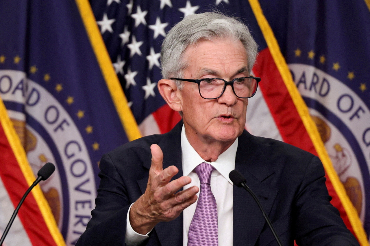 제롬 파월 미국 연방준비제도(Fed·연준) 의장이 9월 18일(현지시간) 연방공개시장위원회(FOMC) 회의 후 기자회견을 하고 있다. [로이터]