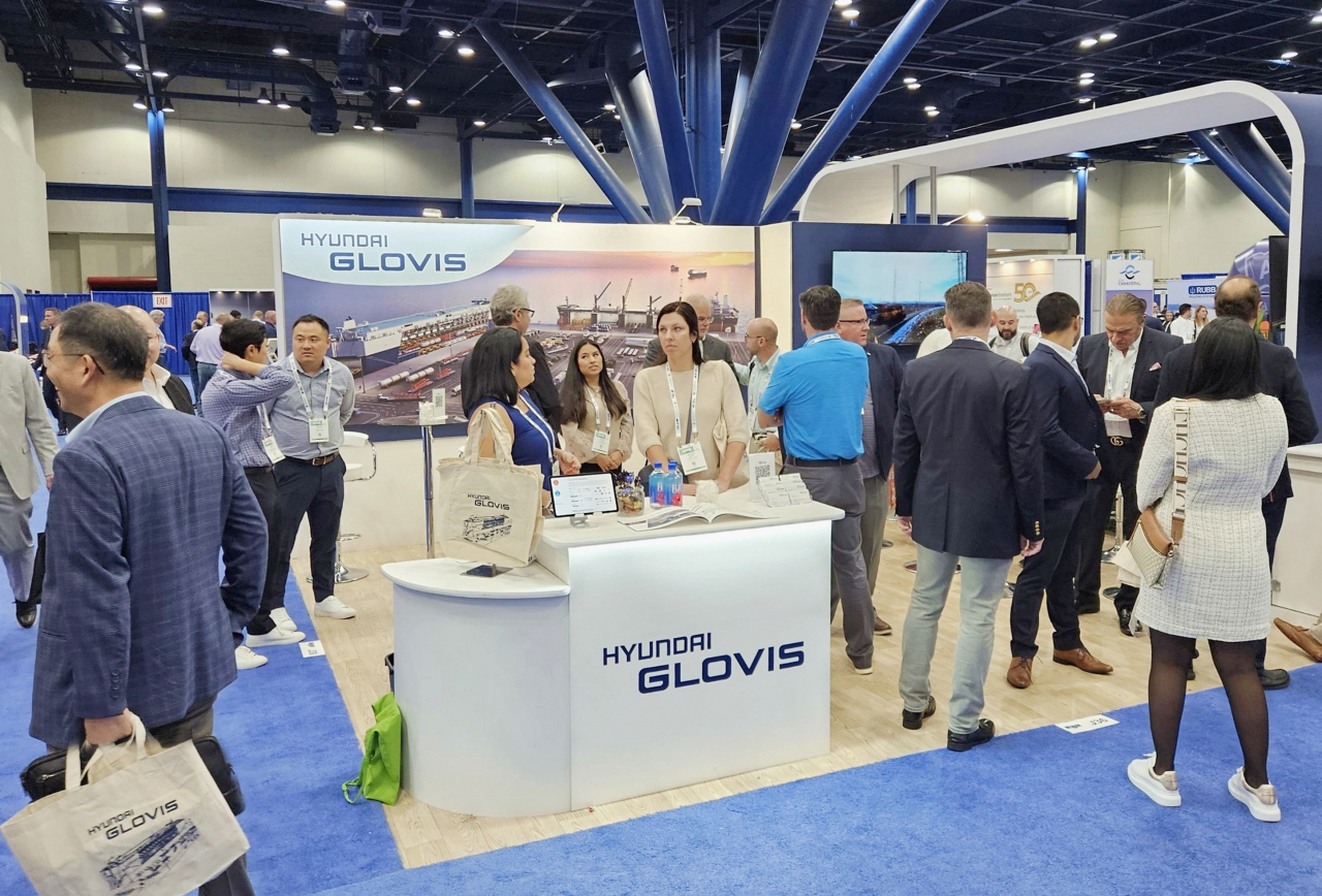 지난해 'BBA 2023' 전시회장에 설치된 현대글로비스 부스 전경. [현대글로비스 제공]