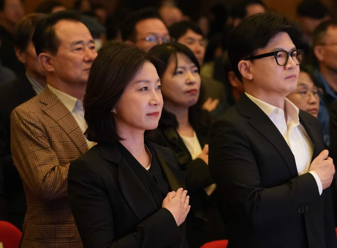 16일 부산시청 대강당에서 열린 부마민주항쟁 45주년 기념식에 참석한 허은아 개혁신당 대표.